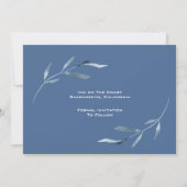 Save The Date Aquarelle Mariage bleu et blanc (Dos)