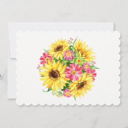 Save The Date Aquarelle Mariage de tournesol jaune Enregistrer l (Dos)