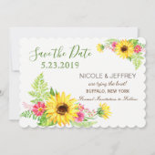 Save The Date Aquarelle Mariage de tournesol jaune Enregistrer l (Devant)