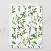 Save The Date Aquarelle Mariage de verdure feuillus (Dos)