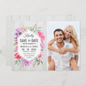 Save The Date Aquarelle mariage Enregistrer la date Découpage ph (Devant / Derrière)
