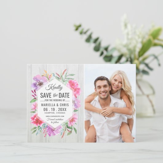 Save The Date Aquarelle mariage Enregistrer la date Découpage ph (Debout devant)
