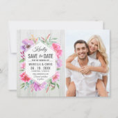Save The Date Aquarelle mariage Enregistrer la date Découpage ph (Devant)