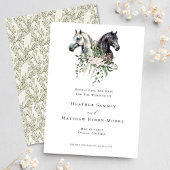 Save The Date Aquarelle Mariage équestre Élégant Chevaux