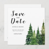 Save The Date Aquarelle Mariage festif Arbre de Noël (Devant / Derrière)