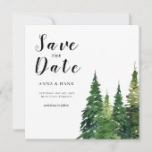 Save The Date Aquarelle Mariage festif Arbre de Noël (Devant)