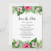 Save The Date Aquarelle Mariage floral tropical (Devant)