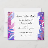 Save The Date Aquarelle Mariage moderne bleu Floral (Devant)