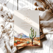 Save The Date Aquarelle Mariage paysage du désert de Cactus