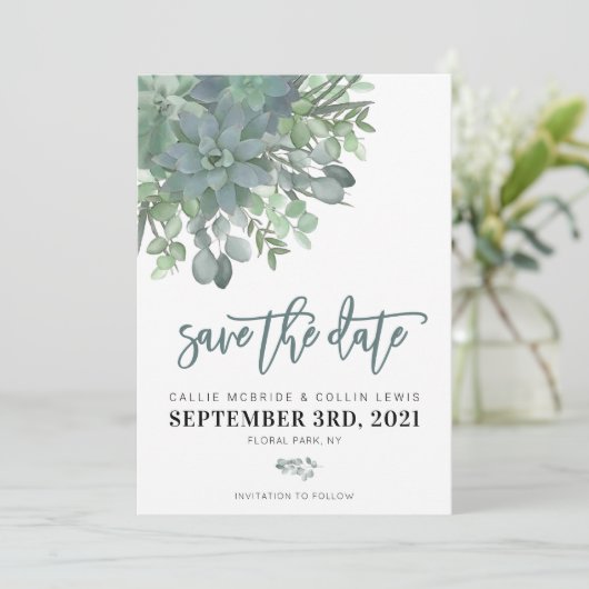Save The Date Aquarelle Mariage réussi Enregistrer la date (Debout devant)