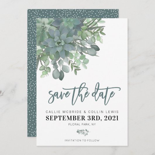Save The Date Aquarelle Mariage réussi Enregistrer la date (Devant / Derrière)