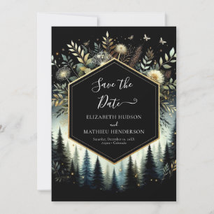 Save The Date Aquarelle minimaliste Mariage de forêt enchantée