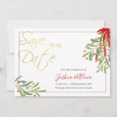 Save The Date Aquarelle Mistletoe | Mariage de vacances (Devant)