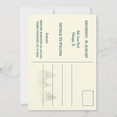 Save The Date Aquarelle Misty Wood Rétro Rustique Famille Réunio (Dos)