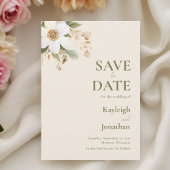 Save The Date Aquarelle moderne beige Mariage floral