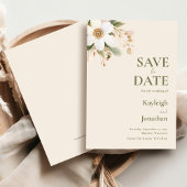 Save The Date Aquarelle moderne beige Mariage floral