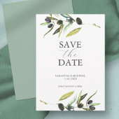 Save The Date Aquarelle moderne Branche d'olive Enregistrer la d