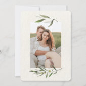 Save The Date Aquarelle moderne Branche d'olive verte (Devant)