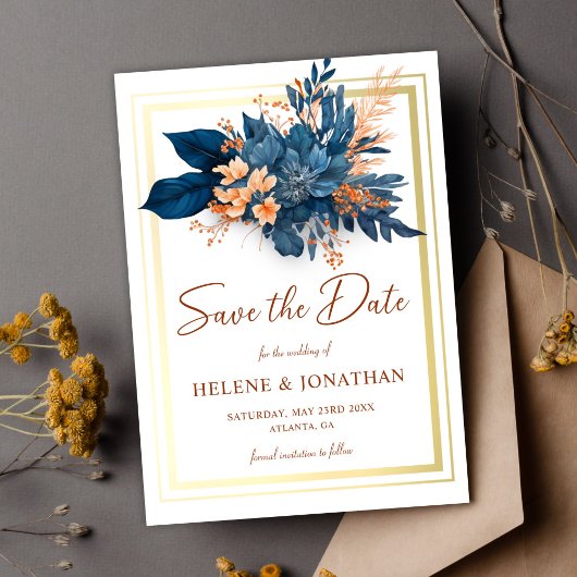 Save The Date Aquarelle moderne chic Floral Mariage élégant
