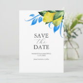 Save The Date Aquarelle Moderne Citron Méditerranéen (Debout devant)