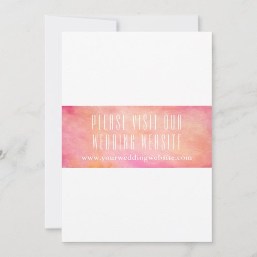 Save The Date Aquarelle moderne rose et orange Enregistrer la da (Dos)