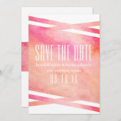 Save The Date Aquarelle moderne rose et orange Enregistrer la da (Devant / Derrière)