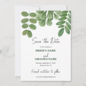 Save The Date Aquarelle moderne vert émeraude Mariage vert émera (Devant)