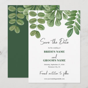 Save The Date Aquarelle moderne vert émeraude Mariage vert émera