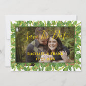 Save The Date Aquarelle moderne Vert Mariage photo (Devant)