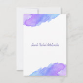 Save The Date Aquarelle moderne violet bleu étoile BAT MITZVAH (Dos)