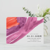 Save The Date Aquarelle moderne violet Enregistrer la date (Debout devant)