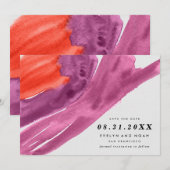 Save The Date Aquarelle moderne violet Enregistrer la date (Devant / Derrière)