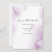Save The Date Aquarelle molle Plum Mauve Abstraite cadre (Devant)