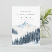 Save The Date Aquarelle Montagne imprimable (Debout devant)
