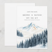 Save The Date Aquarelle Montagne imprimable (Devant / Derrière)