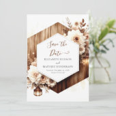 Save The Date Aquarelle Nature Mariage rustique (Debout devant)