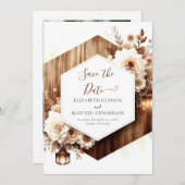 Save The Date Aquarelle Nature Mariage rustique (Devant / Derrière)