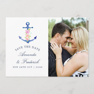 Save The Date Aquarelle Nautique Thème Mariage Enregistrer la da