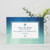 Save The Date Aquarelle Ocean Starfish Beach Enregistrer la date (Debout devant)