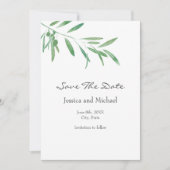 Save The Date Aquarelle Olive Branch Enregistrer la date (Devant)