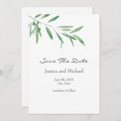 Save The Date Aquarelle Olive Branch Enregistrer la date (Devant / Derrière)