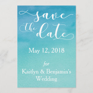 Save The Date Aquarelle Ombre bleue et Turquoise Enregistrer la