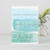 Save The Date Aquarelle Ombre Stripes Enregistrer la date (Debout devant)