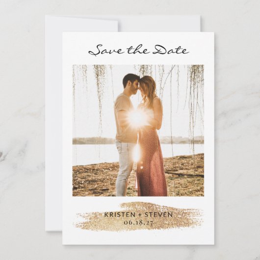 Save The Date Aquarelle orange turquoise et brûlée Enregistrer l (Dos)