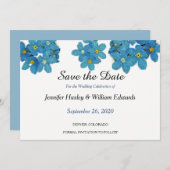 Save The Date Aquarelle Oubliez-moi pas Fleurs Enregistrer la da (Devant / Derrière)
