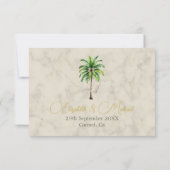 Save The Date Aquarelle Palm Tree Mariage simple Enregistrer la  (Dos)