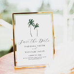 Save The Date Aquarelle Palmiers Enregistrer La Date<br><div class="desc">Les palmiers d'aquarelle minimalistes économisent la carte de date. Personnalisable !</div>