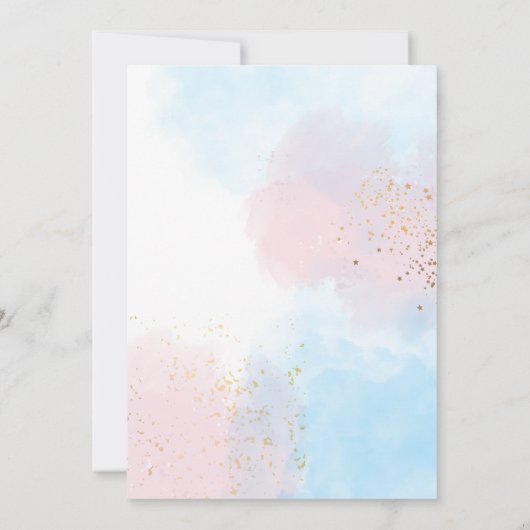 Save The Date Aquarelle Pastel rose et bleu Enregistrer la date (Dos)