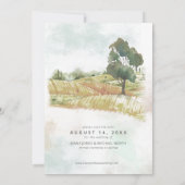 Save The Date Aquarelle Paysage Mariage Sage Green ID786 (Dos)