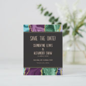 Save The Date Aquarelle Peacock Agate V1 (10,8 x 14 cm) (Debout devant)